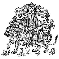 Dessin à colorier: Mythologie Hindou: Ganesh (Religion et Mythologie) #96958 - Coloriages à Imprimer Gratuits