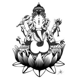 Dessin à colorier: Mythologie Hindou: Ganesh (Religion et Mythologie) #97013 - Coloriages à Imprimer Gratuits