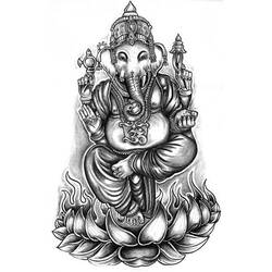 Dessin à colorier: Mythologie Hindou: Ganesh (Religion et Mythologie) #97043 - Coloriages à Imprimer Gratuits