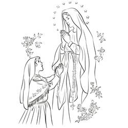 Dessin à colorier: Notre Dame de Lourdes (Religion et Mythologie) #193956 - Coloriages à Imprimer Gratuits