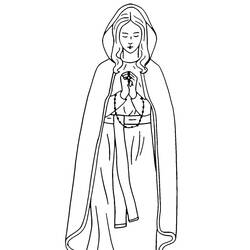 Dessin à colorier: Notre Dame de Lourdes (Religion et Mythologie) #193959 - Coloriages à Imprimer Gratuits