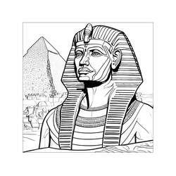 Dessin à colorier: Pharaon (Religion et Mythologie) #192982 - Coloriages à Imprimer Gratuits