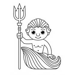 Dessin à colorier: Poséidon (Religion et Mythologie) #220905 - Coloriages à Imprimer Gratuits