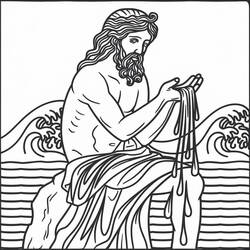 Dessin à colorier: Poséidon (Religion et Mythologie) #220910 - Coloriages à Imprimer Gratuits