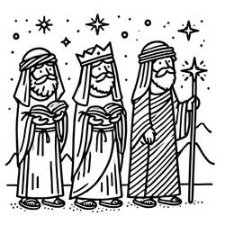 Dessin à colorier: Rois Mages (Religion et Mythologie) #217795 - Coloriages à Imprimer Gratuits