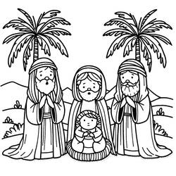 Dessin à colorier: Rois Mages (Religion et Mythologie) #217796 - Coloriages à Imprimer Gratuits