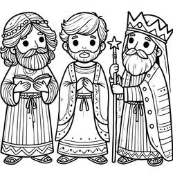 Dessin à colorier: Rois Mages (Religion et Mythologie) #217798 - Coloriages à Imprimer Gratuits