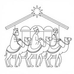 Dessin à colorier: Rois Mages (Religion et Mythologie) #217800 - Coloriages à Imprimer Gratuits