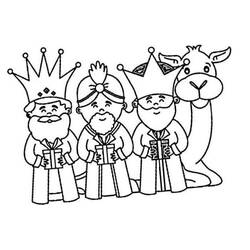 Dessin à colorier: Rois Mages (Religion et Mythologie) #217802 - Coloriages à Imprimer Gratuits