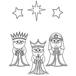 Dessin à colorier: Rois Mages (Religion et Mythologie) #217803 - Coloriages à Imprimer Gratuits
