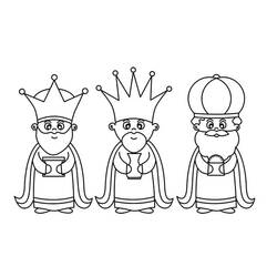 Dessin à colorier: Rois Mages (Religion et Mythologie) #217804 - Coloriages à Imprimer Gratuits