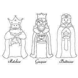 Dessin à colorier: Rois Mages (Religion et Mythologie) #217807 - Coloriages à Imprimer Gratuits