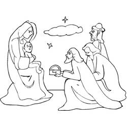 Dessin à colorier: Rois Mages (Religion et Mythologie) #217815 - Coloriages à Imprimer Gratuits