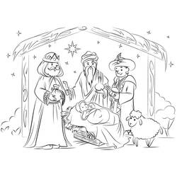 Dessin à colorier: Rois Mages (Religion et Mythologie) #217818 - Coloriages à Imprimer Gratuits