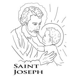 Dessin à colorier: Saint Joseph (Religion et Mythologie) #211093 - Coloriages à Imprimer Gratuits