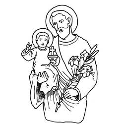 Dessin à colorier: Saint Joseph (Religion et Mythologie) #211094 - Coloriages à Imprimer Gratuits