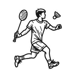 Dessin à colorier: Badminton (Sports) #218876 - Coloriages à Imprimer Gratuits