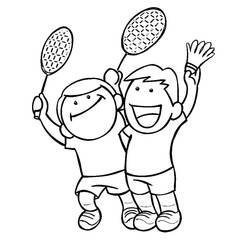 Dessin à colorier: Badminton (Sports) #218882 - Coloriages à Imprimer Gratuits