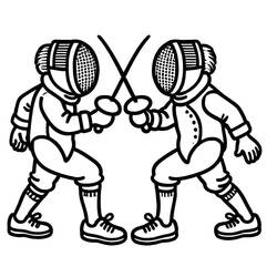 Dessin à colorier: Escrime (Sports) #217673 - Coloriages à Imprimer Gratuits