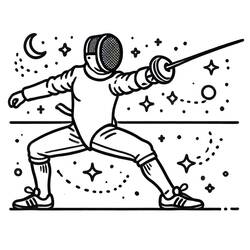 Dessin à colorier: Escrime (Sports) #217683 - Coloriages à Imprimer Gratuits