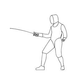 Dessin à colorier: Escrime (Sports) #217690 - Coloriages à Imprimer Gratuits