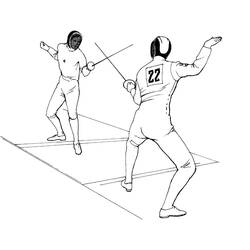 Dessin à colorier: Escrime (Sports) #217692 - Coloriages à Imprimer Gratuits