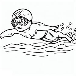 Dessin à colorier: Natation (Sports) #192687 - Coloriages à Imprimer Gratuits