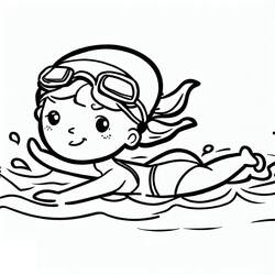 Dessin à colorier: Natation (Sports) #192688 - Coloriages à Imprimer Gratuits
