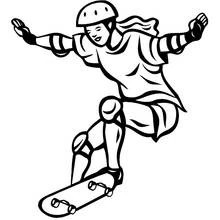 Dessin à colorier: Skateboard / Planche à roulette (Sports) #139309 - Coloriages à Imprimer Gratuits