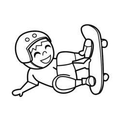 Dessin à colorier: Skateboard / Planche à roulette (Sports) #139319 - Coloriages à Imprimer Gratuits