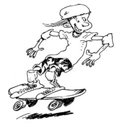 Dessin à colorier: Skateboard / Planche à roulette (Sports) #139320 - Coloriages à Imprimer Gratuits