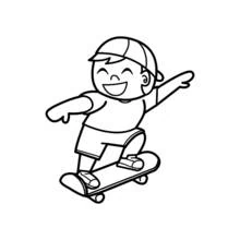 Dessin à colorier: Skateboard / Planche à roulette (Sports) #139350 - Coloriages à Imprimer Gratuits