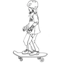 Dessin à colorier: Skateboard / Planche à roulette (Sports) #139404 - Coloriages à Imprimer Gratuits