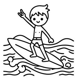 Dessin à colorier: Surf (Sports) #214195 - Coloriages à Imprimer Gratuits