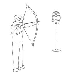 Dessin à colorier: Tir à l’arc (Sports) #173848 - Coloriages à Imprimer Gratuits