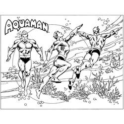 Coloriage gratuit Aquaman (Super-héros et Super-vilains) #184373 à colorier aux crayons