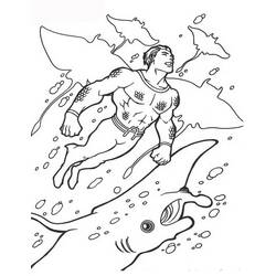Coloriage gratuit Aquaman (Super-héros et Super-vilains) #184390 à colorier aux crayons