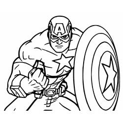 Coloriage Captain America (Super-héros et Super-vilains) #172990 à imprimer et colorier
