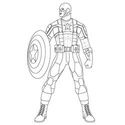 Coloriage Captain America (Super-héros et Super-vilains) #172995 à imprimer et colorier