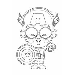 Illustration au trait Captain America (Super-héros et Super-vilains) #173020 prête à colorier