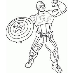 Coloriage Captain America (Super-héros et Super-vilains) #173027 à imprimer et colorier