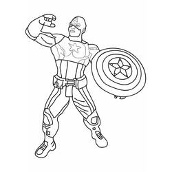 Dessin à colorier Captain America (Super-héros et Super-vilains) #173043, gratuit à imprimer