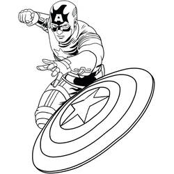 Coloriage Captain America (Super-héros et Super-vilains) #173044 à imprimer et colorier