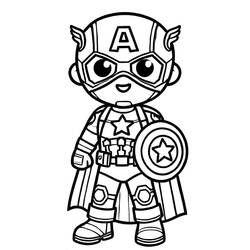 Coloriage Captain America (Super-héros et Super-vilains) #218065 à imprimer et colorier