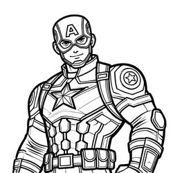 Coloriage Captain America (Super-héros et Super-vilains) #218068 à imprimer et colorier