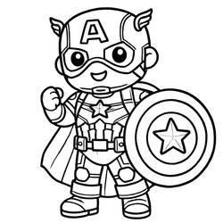 Joli coloriage Captain America (Super-héros et Super-vilains) #218075, prêt à imprimer