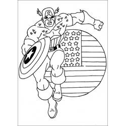 Dessin à colorier: Captain America (Super-héros et Super-vilains) #76564 - Coloriages à Imprimer Gratuits