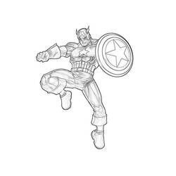Dessin à colorier: Captain America (Super-héros et Super-vilains) #76566 - Coloriages à Imprimer Gratuits