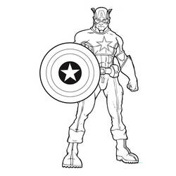 Dessin à colorier: Captain America (Super-héros et Super-vilains) #76567 - Coloriages à Imprimer Gratuits