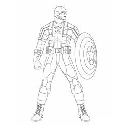 Dessin à colorier: Captain America (Super-héros et Super-vilains) #76570 - Coloriages à Imprimer Gratuits